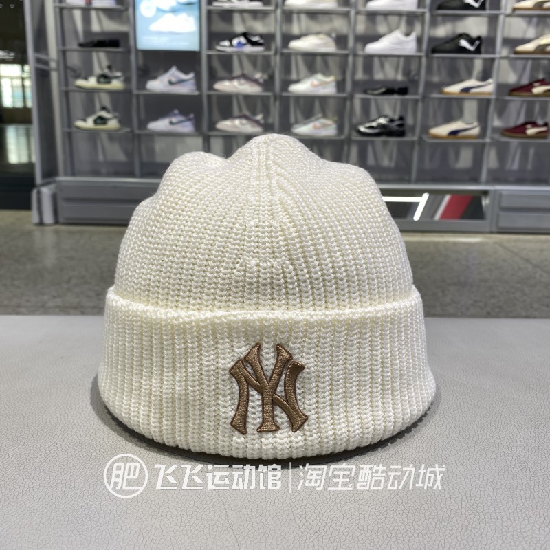正品MLB字母小标毛线帽绒线帽