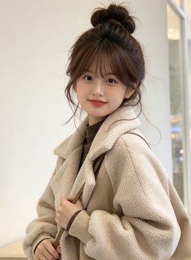 名媛小香风羊羔毛绒外套女秋冬2026新款加厚皮毛一体小个子机车服
