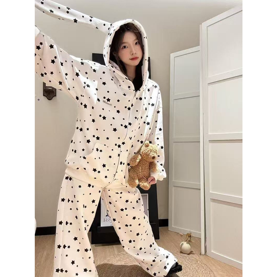 德绒套装】韩版星星兔耳朵连帽卫衣套装女春秋新款拉链开衫睡衣家,女装/女士精品,连体衣/裤,淘宝优惠券,粉丝福利购,淘宝优惠卷