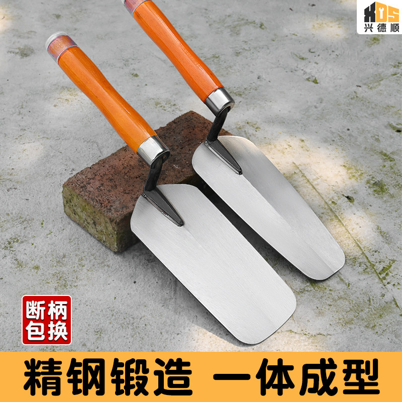 不锈钢抹灰刀灰匙砖刀瓦工小铲子一体皿刀泥工小铁板贴砖工具大全