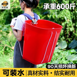 塑胶背篓家用背篼不漏水背框背水桶仿竹编采药贵州买菜秋收背篓