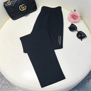 休闲裤 德尔惠2026春夏款 棉料运动裤 针织直口长裤 716206213 女裤