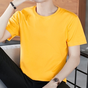 短袖 男装 t恤男士 2021新款 上衣服潮流T 潮牌冰丝纯色半袖 莫代尔夏季