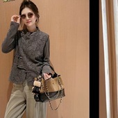 马甲内搭套装 2026欧洲站欧货新中式 国风醋酸斜襟盘扣马甲女短款