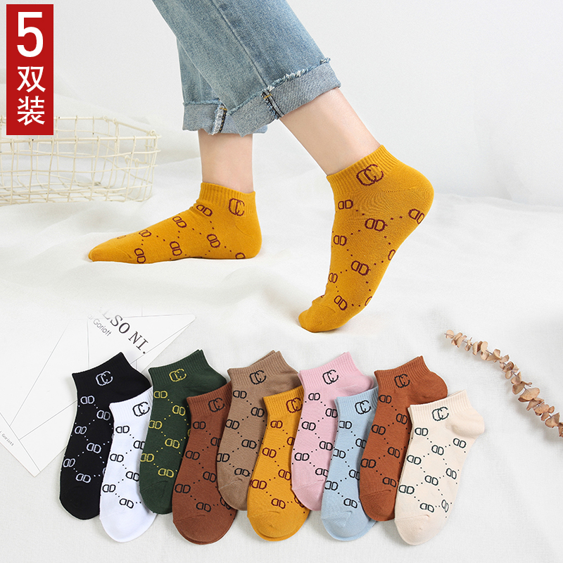 浅口低帮女士中筒棉袜薄款ins潮