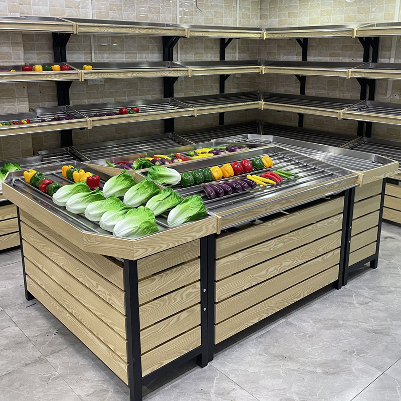 超市果蔬货架生鲜店蔬菜货架水果货架展示架卖菜专用架猪肉台中岛