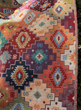 复古民族风沙发巾抱枕布 家居装饰桌布台布服装面料 箱包布料