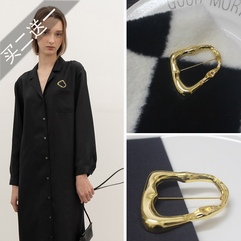 ins潮设计师个性几何异形爱心胸针