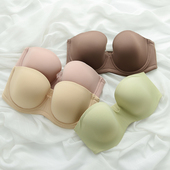 无肩带大码 外贸 不掉 文胸光面深杯内衣80i85i80G85G90G95G80H85H