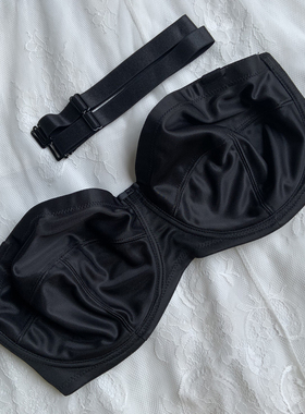 不掉 双重防滑 抹胸内衣无肩带婚纱礼服文胸大胸显小75G80G85G75H