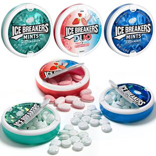 美国ICE BREAKERS DUO 酷力冰无加糖西瓜草莓树莓酸果味薄荷糖