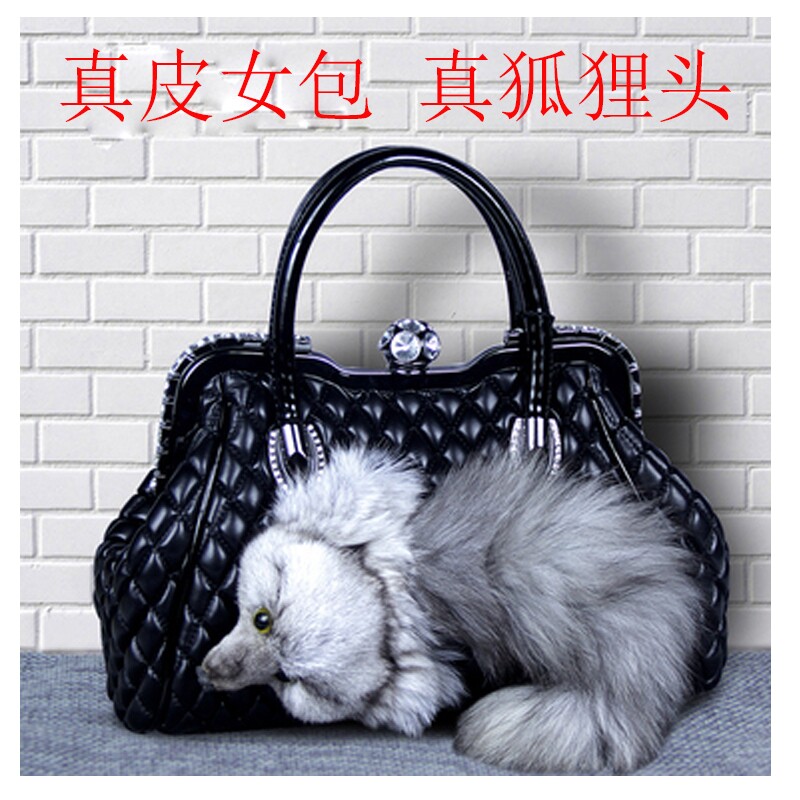 包包女手提包女2025新款女士手拎包毛毛包狐狸头女包戴妃包秋冬款