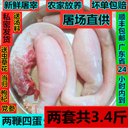 牛鞭新鲜3斤4两牛鞭两鞭四蛋放养黄牛鞭牛宝新鲜现杀牛鞭顺丰速运