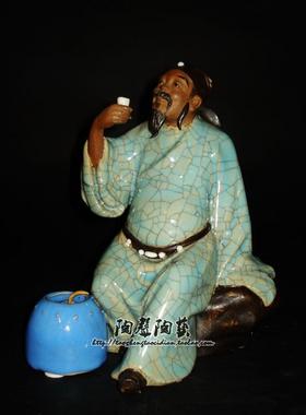 李白举杯邀明月工艺石湾陶瓷公仔中秋送礼摆件客厅饰品家居