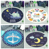 幼儿园早教中心圆形地毯电脑椅吊篮地垫儿童卡通学习椅垫床边毯