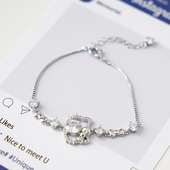 正版 哈喽Kitty凯蒂猫手链简约可爱少女心手饰日韩高颜值闺蜜手链