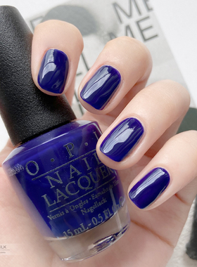 美国OPI指甲油蓝色系E72宝石蓝B70漆光蓝显白持久美甲不可撕 免烤