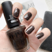 美国OPI 无毒持久环保美甲 黑色大理石 2024指甲油新色 B59闪耀黑