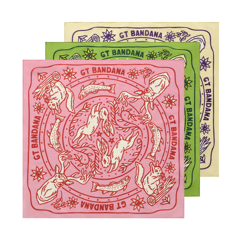 滚烫时光纯棉现代方巾系脖棉麻头巾领巾头饰街舞旅行风发饰发带