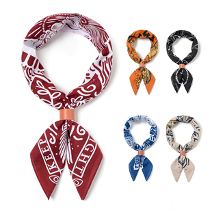 滚烫时光红色小方巾扣男士美式复古三角巾日系领巾百搭头巾面罩