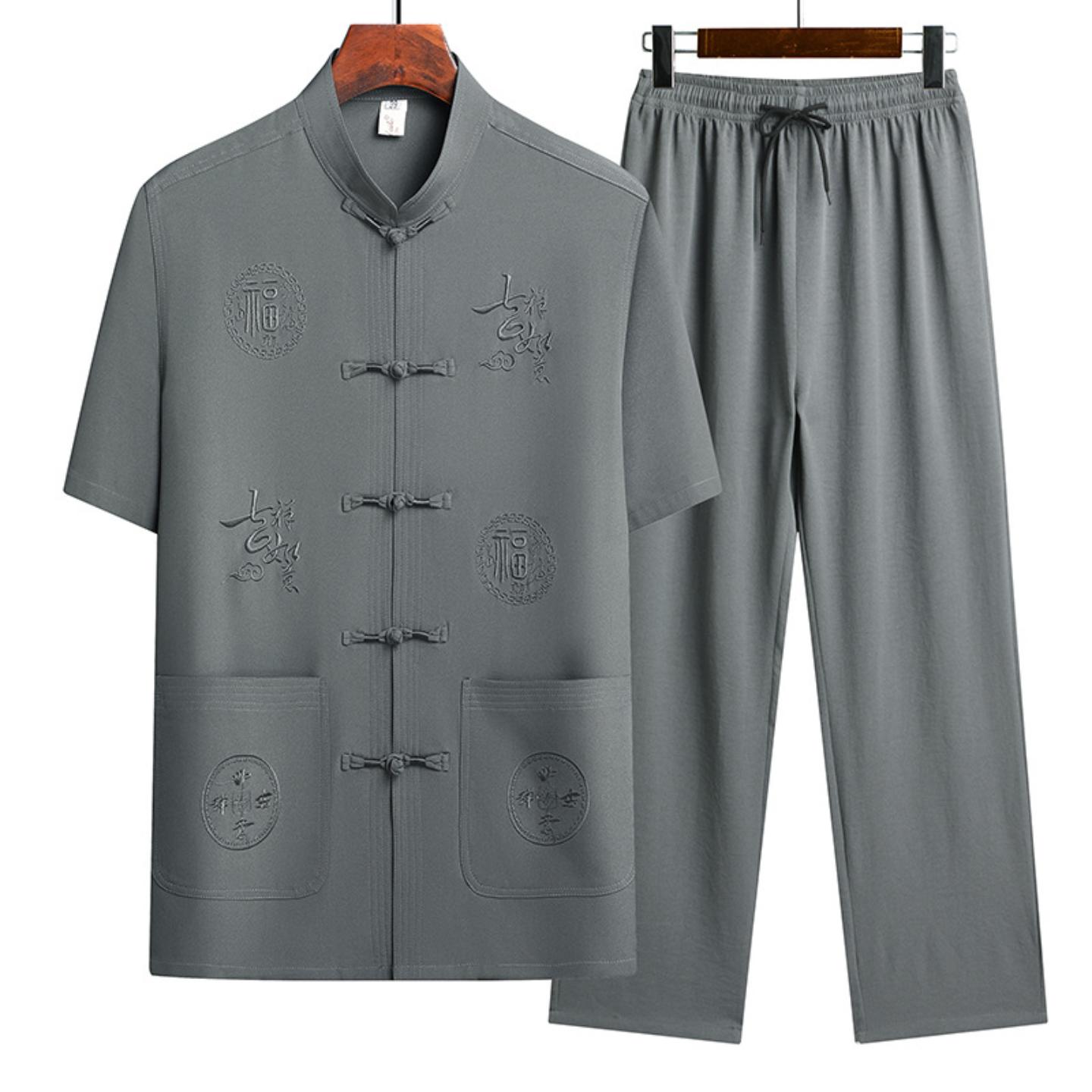 夏季唐装短袖薄款中式套装|汉服