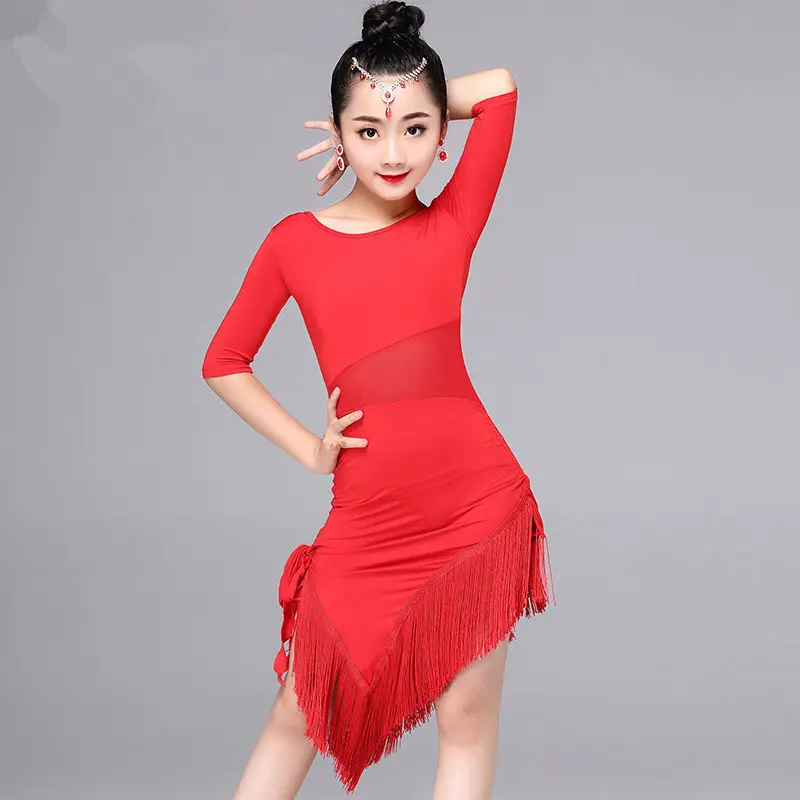 新款儿童拉丁舞蹈服装练功服短袖