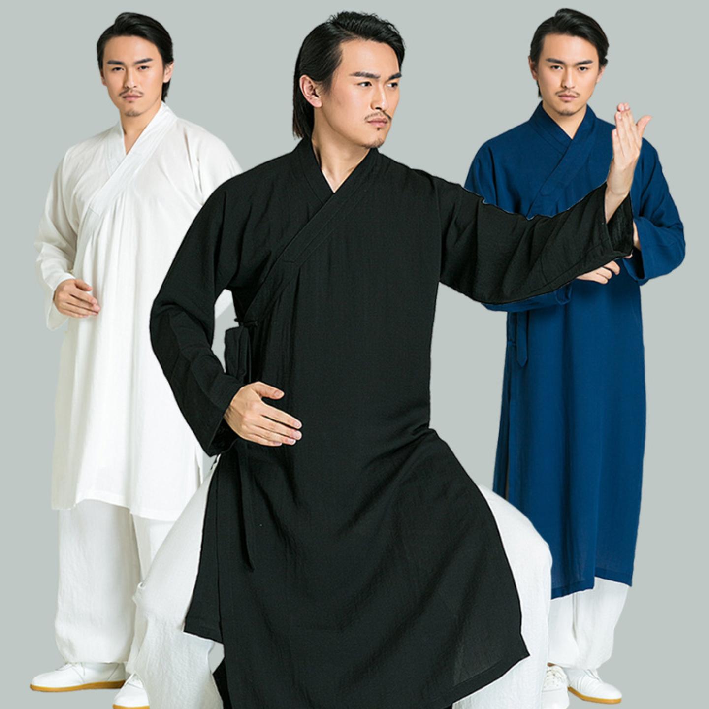 中国风太极练功服亚麻道士居士
