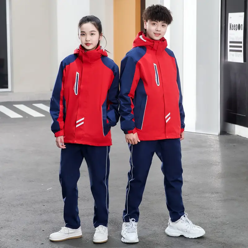 新款冬季小学生冲锋衣三合一儿童