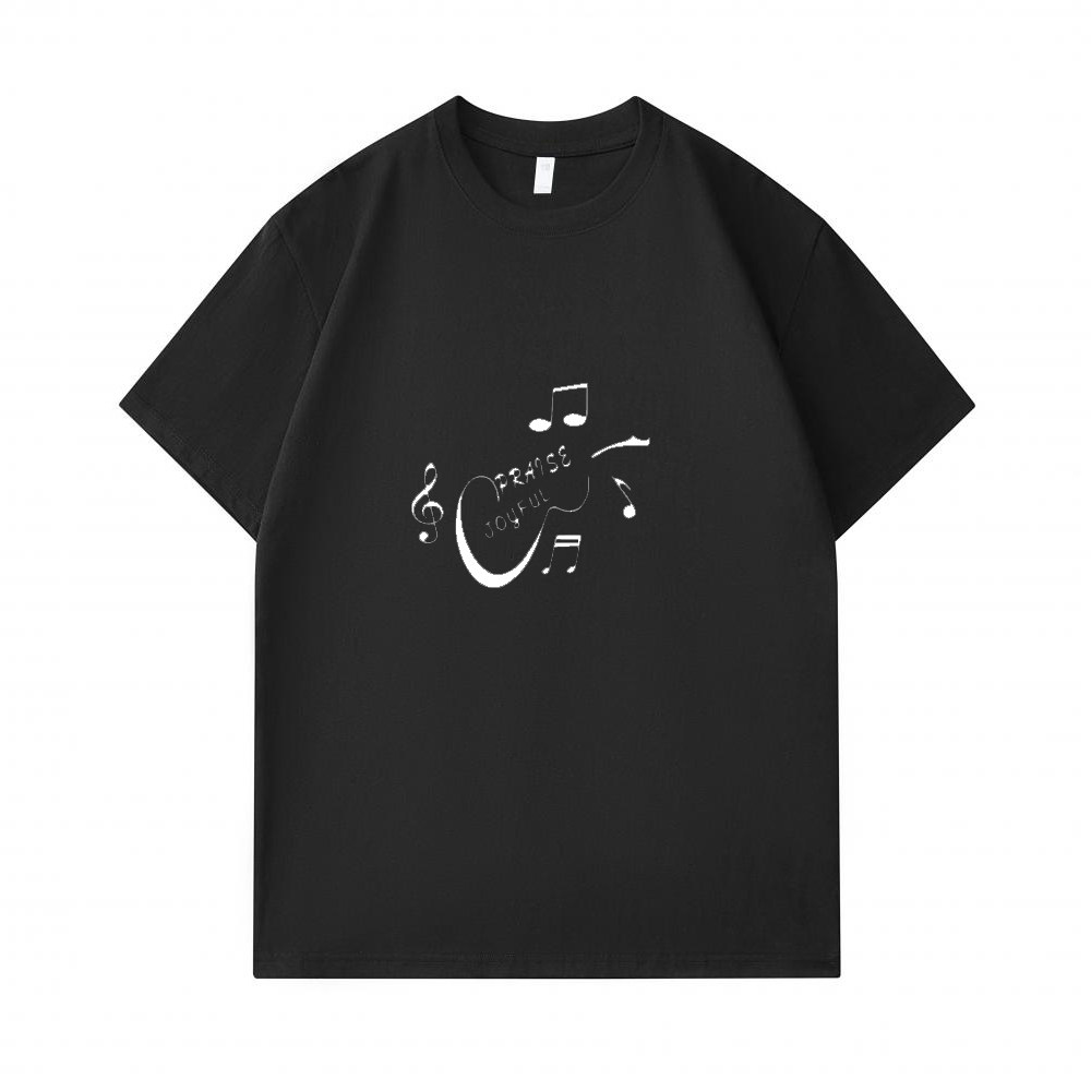 音乐音符交响乐五线谱音符吉他圆领短袖琴行乐器钢琴学生T恤衣服