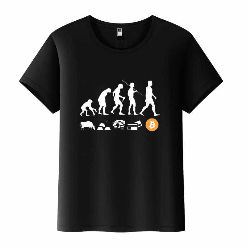 马斯克同款短袖T恤BTC货币进化比特币BITCOIN区块链衣服币圈纯棉 - 实物图