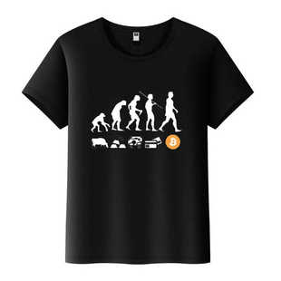 马斯克同款短袖T恤BTC货币进化比特币BITCOIN区块链衣服币圈纯棉