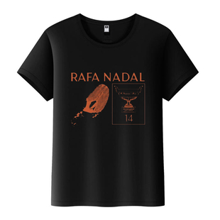 RAFA Nadal纳达尔鞋印法网红土之王纳达尔退役纪念网球短袖T恤夏