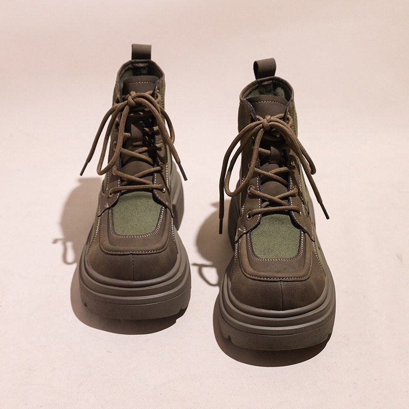 马丁靴女靴2025新款春秋单靴厚底靴子女爆款炸街小短靴女