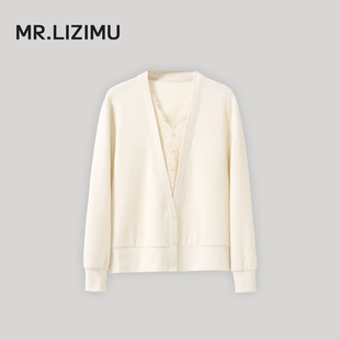 李子木先生休闲简约加绒卫衣开衫女2025冬季百搭减龄假两件打底衫