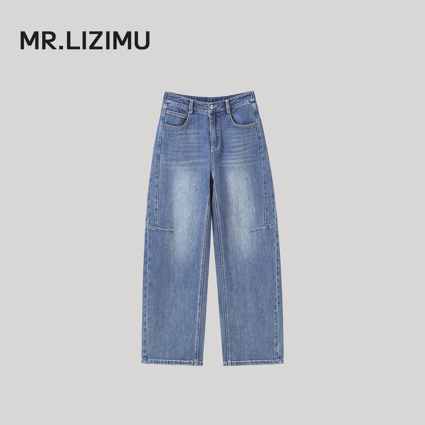 李子木先生宽松百搭牛仔裤女2026春季新款窄版阔腿裤显瘦直筒长裤