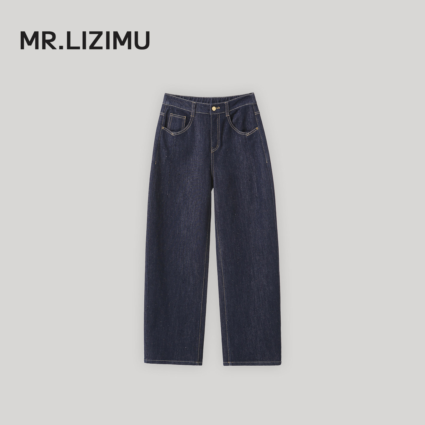 李子木先生高腰原色牛仔裤女2026春季新款宽松显瘦百搭阔腿直筒裤