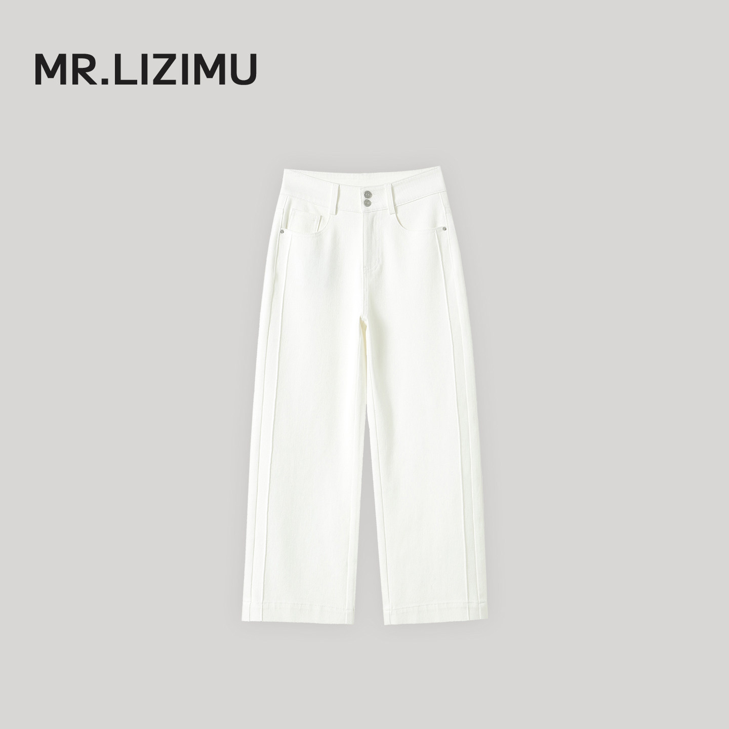 李子木先生秋季白色牛仔裤女2025新款高腰显瘦宽松百搭长裤直筒裤