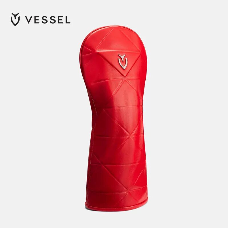 VESSEL2026年高尔夫球1号木杆套红色真皮防水绒布内里推杆杆头套