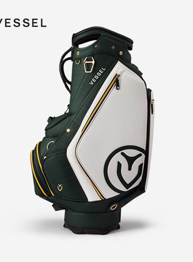 VESSEL2026年大师绿高尔夫球包男9寸6格鳄鱼纹皮革防水泼golfbag