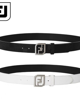 FootJoy新款高尔夫golf腰带男士Buckle Belt黑白PU压纹百搭皮带