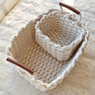 框框收纳筐脏衣服杂物玩具零食编织篮子家用电视柜桌面整理可移动