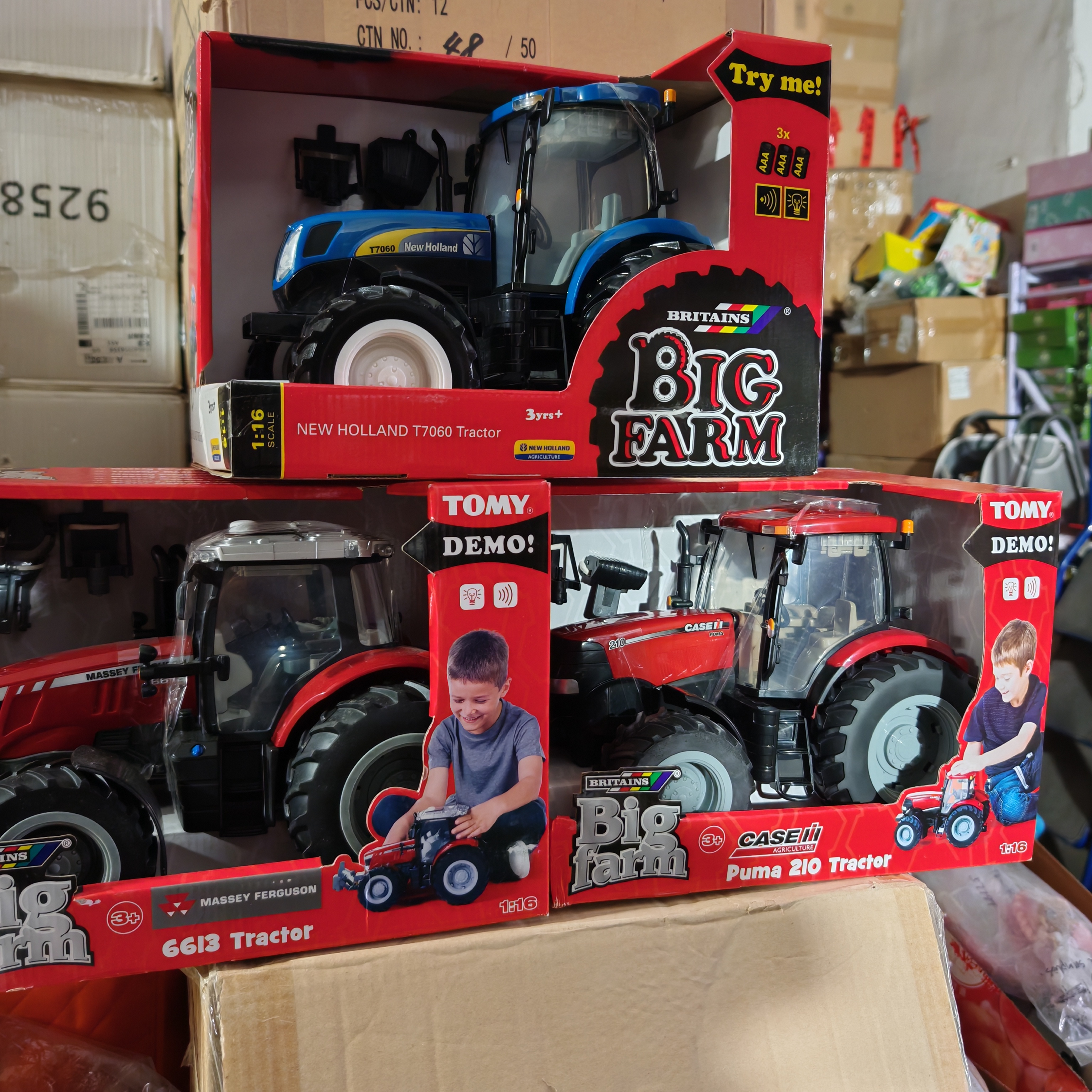 TOMY多美卡BIGFAMY全新原包装1:16麦赛福格森6613拖拉机带声光