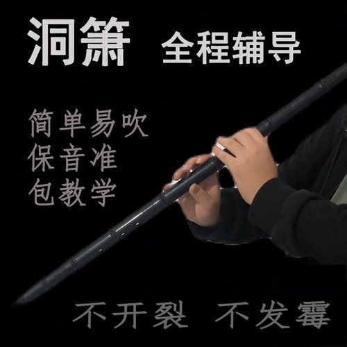 洞箫乐器仿玉树脂萧白色初学入门不开裂F古风八孔G调水管黑色长笛