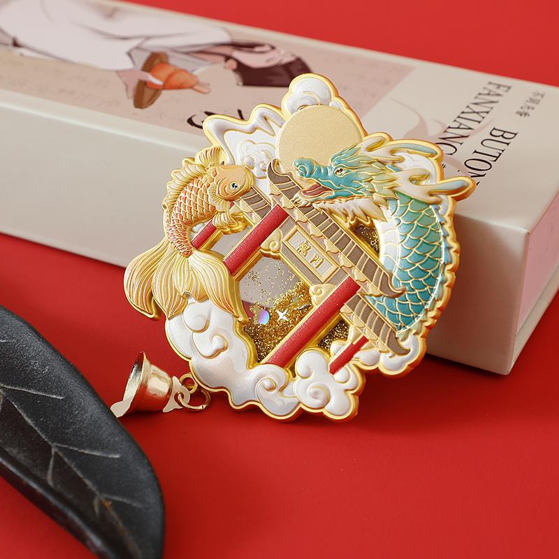 龙门石窟鲤跃龙门金属流沙冰箱贴洛阳风景区文创纪念品送礼创意礼