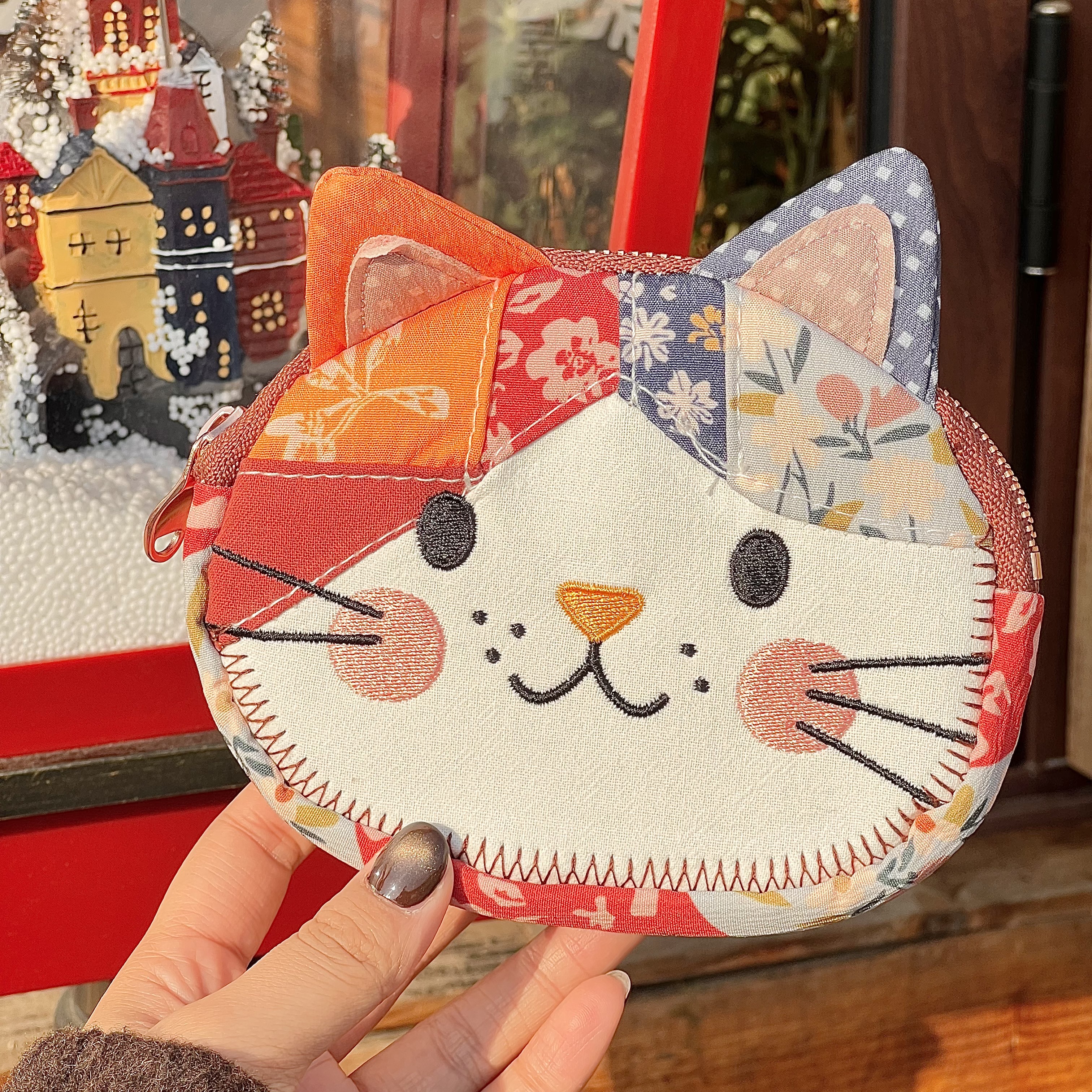 小红书爆款日系可爱卡通猫拼色布艺零钱包少女心便携随身钱包笔袋,模玩/动漫/周边/娃圈三坑/桌游,动漫背包/钱包/箱包,淘宝优惠券,粉丝福利购,淘宝优惠卷