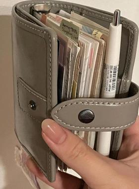 银灰色m5皮质手帐活页本高颜值笔记本随身口袋便携手帐日记记事本