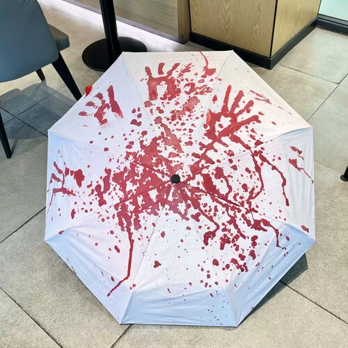 遇水变红全自动折叠晴雨防晒伞