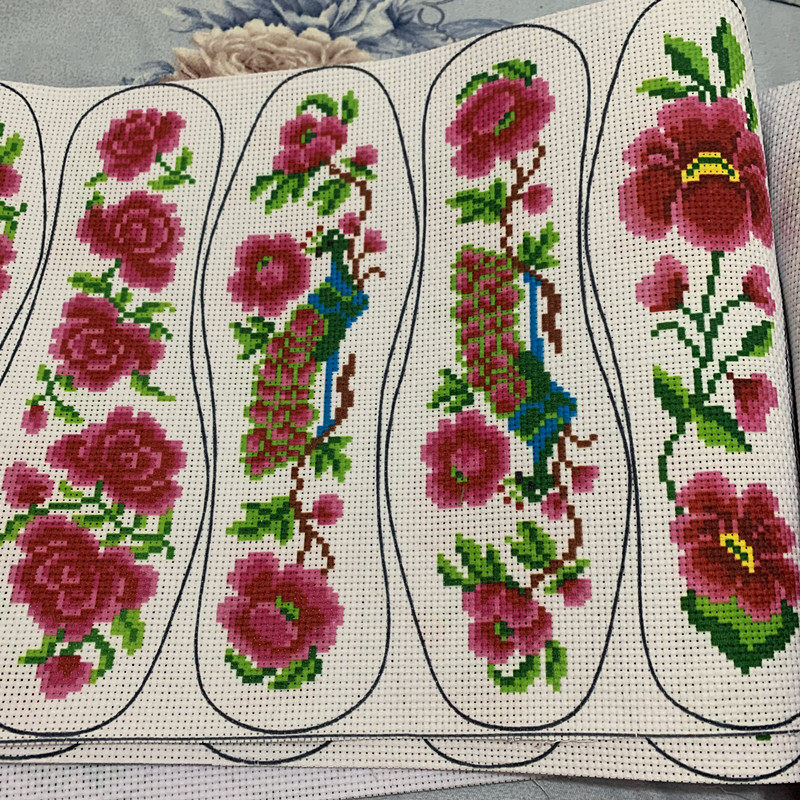 十字绣印花鞋垫半成品绣布手工DIY鞋垫厂家直销绣花十字绣片包邮