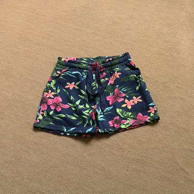 松紧腰夏季2563大花朵短裤