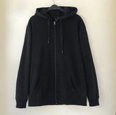 欧美大码 潮牌宽松嘻哈宽松男女情侣纯色连帽外套拉链纯棉毛圈卫衣